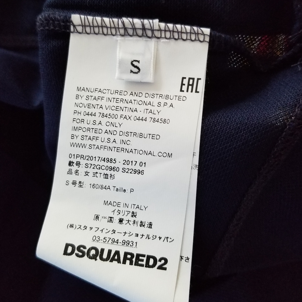 Dsquared2 Cotton White Collar Polo Shirt Blue Size S Small - Picture 6 of 8
